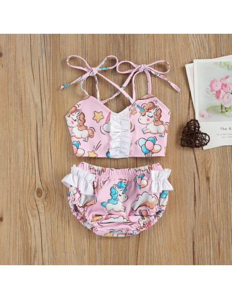 UP-47b,Costum de baie Unicorni din 2 piese, Diferite marimi