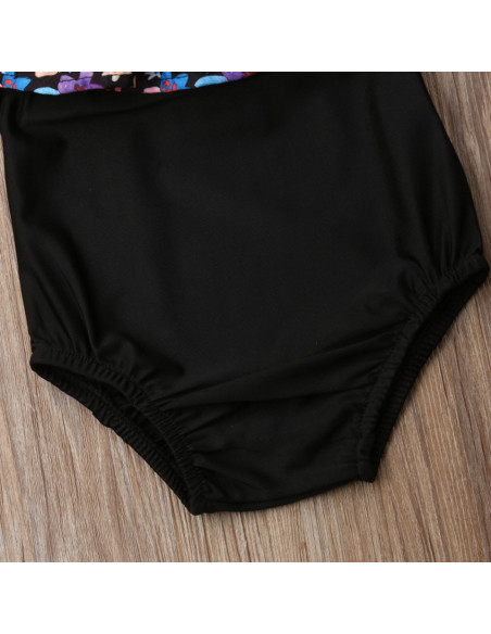 UP-drl47a23,Costum de baie cu volan inflorat si bentita