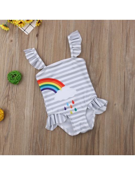 UP-drl47d22,Costum de baie, Motiv curcubeu, pentru gemene UP-drl47d22,Costum de baie, Motiv curcubeu, pentru gemene