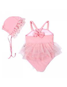 UP-drl47b2w2,Costum de baie Roz cu caciulita 2