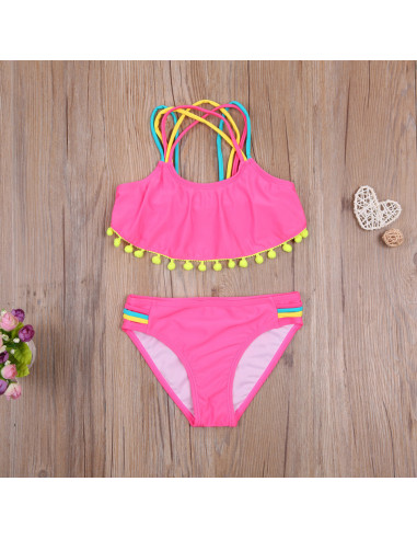 UP-drl47b2af15,Costum de baie cu ciucuri din 2 piese, Diferite marimi si culori