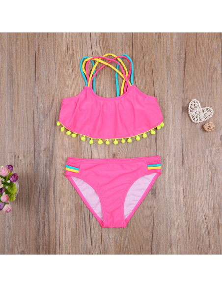 UP-drl47b2af15,Costum de baie cu ciucuri din 2 piese, Diferite marimi si culori