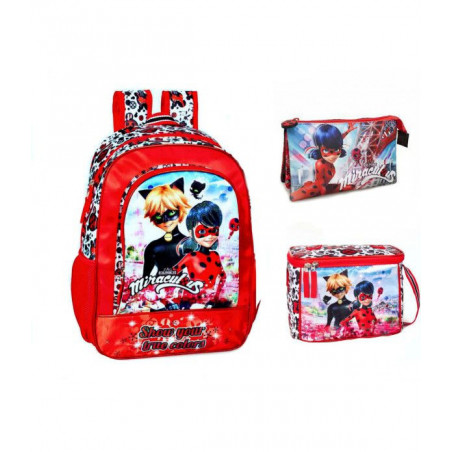 Set scoala Lady bug Miraculous - Ghiozdan + Penar etui + Geanta Set scoala Lady bug Miraculous - Ghiozdan + Penar etui + Geanta