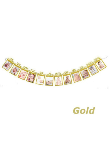 UP-drl260,Ghirlanda pentru fotografii - primele 12 luni (Culoare: Roz)