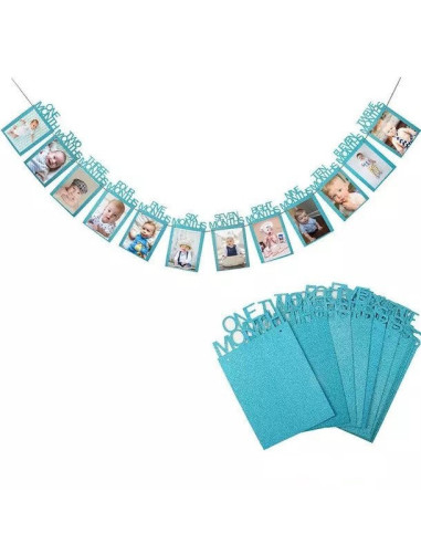 UP-drl260,Ghirlanda pentru fotografii - primele 12 luni (Culoare: Roz)