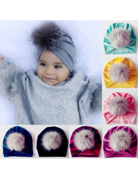 UP-drl1072,Turban bebelusi din catifea, Diverse culori