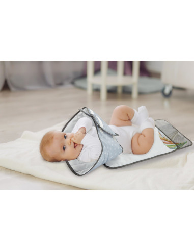 UP-bj_682,Saltea de infasat Grey pliabila cu sistem siguranta bebelusi BabyJem