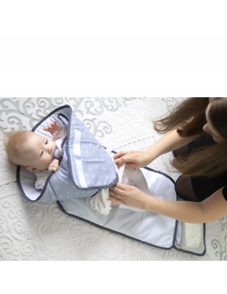 UP-bj_682,Saltea de infasat Grey pliabila cu sistem siguranta bebelusi BabyJem