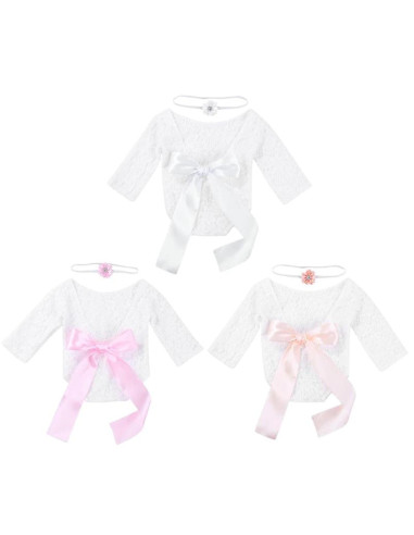 UP-drl_setpoze2,Set pentru poze - body plus bentita pentru nou nascut (Culoare: Alb)