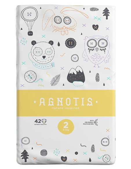 UP-agn_nr2,Scutece hipoalergenice Agnotis, marimea nr. 2, 3-6 kg, 42 bucati