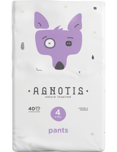 UP-agn_pantsnr4,Scutece tip chilotel hipoalergenice Agnotis pants, marimea nr. 4, 9-15 kg, 40 bucati