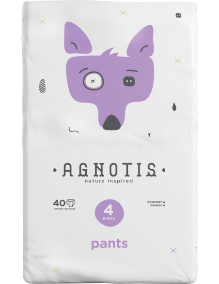 UP-agn_pantsnr4,Scutece tip chilotel hipoalergenice Agnotis pants, marimea nr. 4, 9-15 kg, 40 bucati