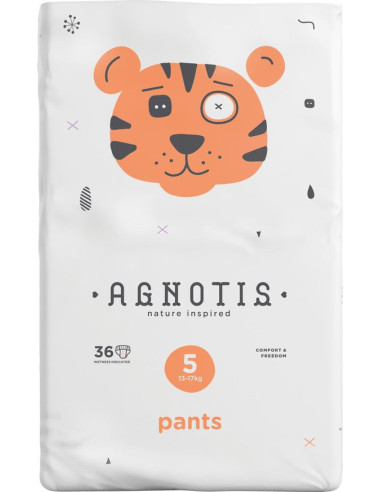 UP-agn_pantsnr5,Scutece tip chilotel hipoalergenice Agnotis pants, marimea nr. 5, 13-17 kg, 36 bucati