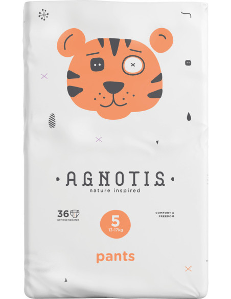UP-agn_pantsnr5,Scutece tip chilotel hipoalergenice Agnotis pants, marimea nr. 5, 13-17 kg, 36 bucati