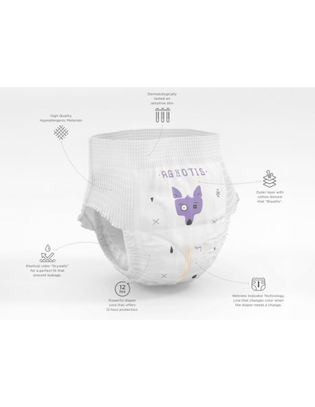UP-agn_pantsnr5,Scutece tip chilotel hipoalergenice Agnotis pants, marimea nr. 5, 13-17 kg, 36 bucati