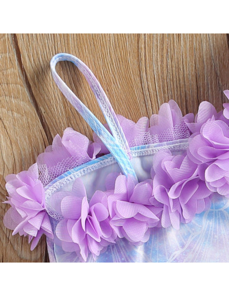 UP-drl47b2r5,Costum de baie Sirena cu floricele aplicate Drool