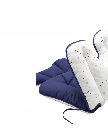 UP-bj_5073,Saltea cu doua fete pentru carucior si scaun de masa Dots BabyJem (Culoare: Bleu)