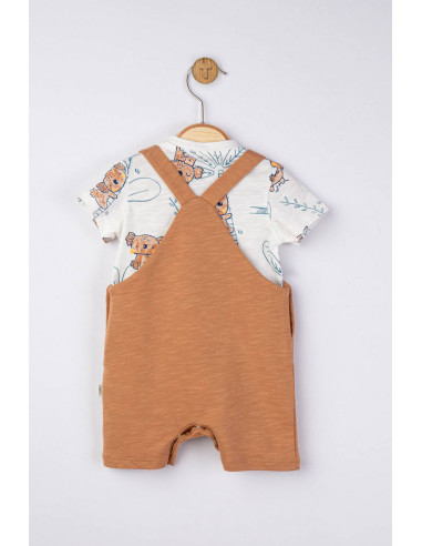 UP-tgs_4156_2,Set salopeta cu tricou de vara pentru bebelusi Koala, Tongs baby, Maro