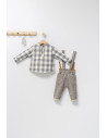 UP-tgs_4474_4,Set cu pantalonasi cu bretele si camasuta in carouri pentru bebelusi King, Tongs baby, Verde