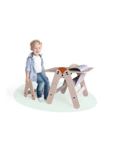 UP-Mtyz_massam1,Masuta si tabla 2 in 1 cu scaunel MamaToyz Massam, Vulpita