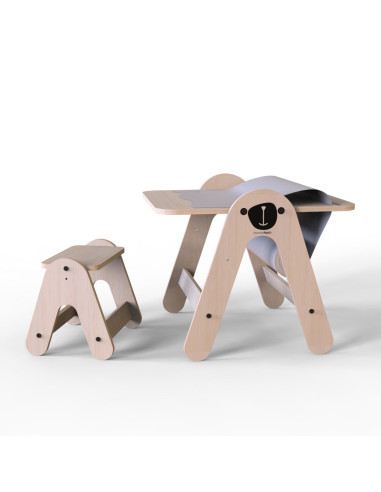 UP-Mtyz_massam2,Masuta si tabla 2 in 1 cu scaunel MamaToyz Massam, Ursulet