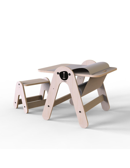 UP-Mtyz_massam2,Masuta si tabla 2 in 1 cu scaunel MamaToyz Massam, Ursulet