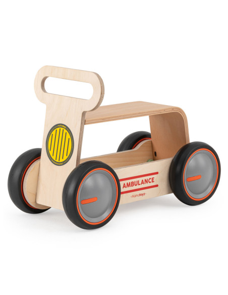 UP-Mtyz_rideonwood1,Masinuta ride-on, premergator si carucior de jucarii MamaToyz DriveMe Wood, Ambulanta - Jucarie din lemn 3 i