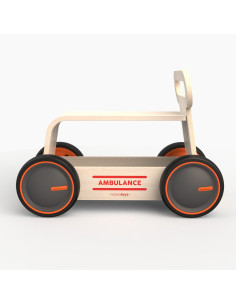 UP-Mtyz_rideonwood1,Masinuta ride-on, premergator si carucior de jucarii MamaToyz DriveMe Wood, Ambulanta - Jucarie din lemn 3 i 2