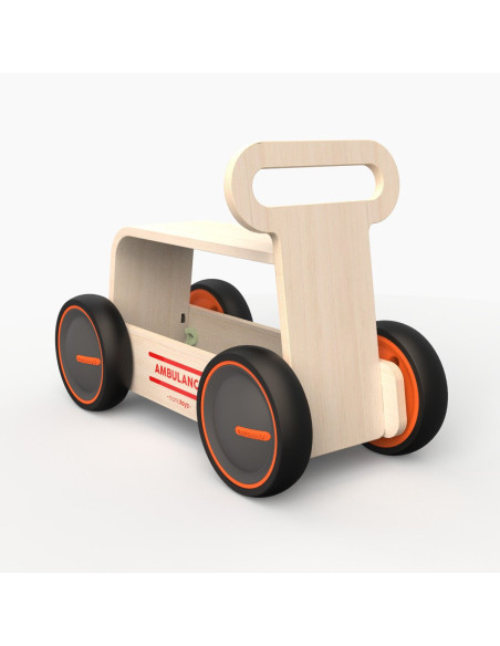 UP-Mtyz_rideonwood1,Masinuta ride-on, premergator si carucior de jucarii MamaToyz DriveMe Wood, Ambulanta - Jucarie din lemn 3 i