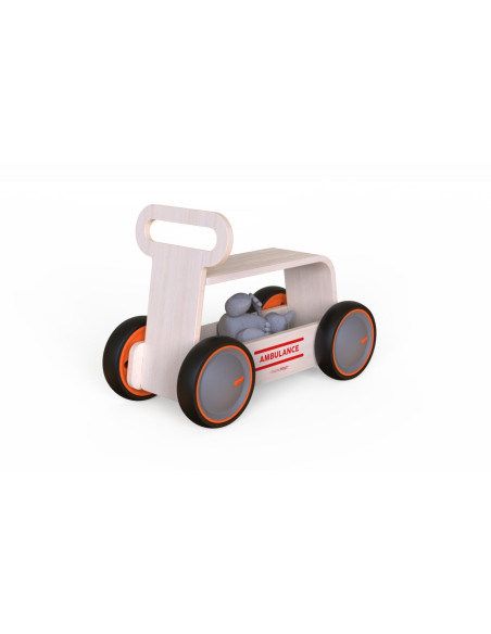 UP-Mtyz_rideonwood1,Masinuta ride-on, premergator si carucior de jucarii MamaToyz DriveMe Wood, Ambulanta - Jucarie din lemn 3 i