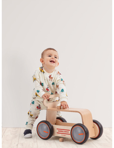 UP-Mtyz_rideonwood1,Masinuta ride-on, premergator si carucior de jucarii MamaToyz DriveMe Wood, Ambulanta - Jucarie din lemn 3 i