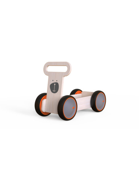 UP-Mtyz_rideonsoft1,Masinuta ride-on, premergator si carucior de jucarii MamaToyz DriveMe Soft, Ursulet - Jucarie din lemn 3 in 