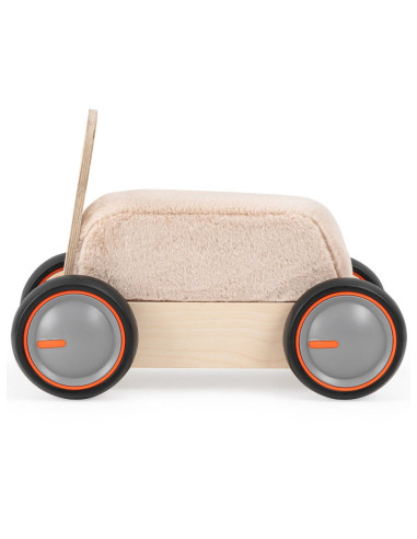 UP-Mtyz_rideonsoft1,Masinuta ride-on, premergator si carucior de jucarii MamaToyz DriveMe Soft, Ursulet - Jucarie din lemn 3 in 