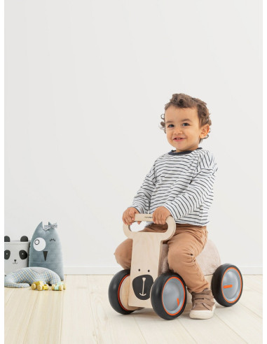 UP-Mtyz_rideonsoft1,Masinuta ride-on, premergator si carucior de jucarii MamaToyz DriveMe Soft, Ursulet - Jucarie din lemn 3 in 