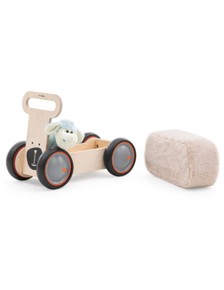 UP-Mtyz_rideonsoft1,Masinuta ride-on, premergator si carucior de jucarii MamaToyz DriveMe Soft, Ursulet - Jucarie din lemn 3 in 