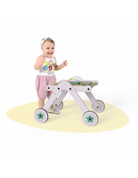 UP-Mtyz_walkme,Antepremergator din lemn 2 in 1 MamaToyz cu masuta de activitati