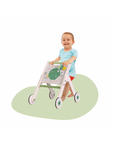 UP-Mtyz_walkme,Antepremergator din lemn 2 in 1 MamaToyz cu masuta de activitati