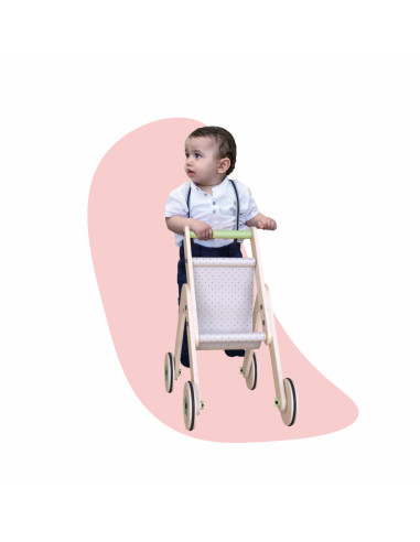 UP-Mtyz_stroller,Antepremergator din lemn 2 in 1 MamaToyz carucior pentru papusi