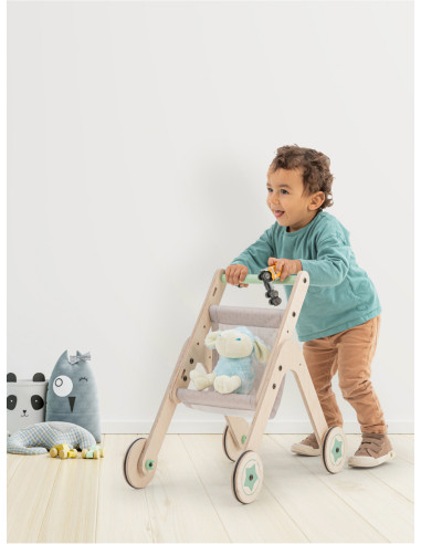 UP-Mtyz_stroller,Antepremergator din lemn 2 in 1 MamaToyz carucior pentru papusi