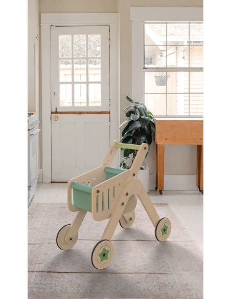 UP-Mtyz_shopper,Antepremergator din lemn 2 in 1 MamaToyz cu cos de cumparaturi