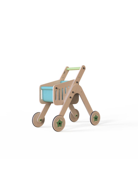 UP-Mtyz_shopper,Antepremergator din lemn 2 in 1 MamaToyz cu cos de cumparaturi