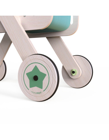 UP-Mtyz_shopper,Antepremergator din lemn 2 in 1 MamaToyz cu cos de cumparaturi