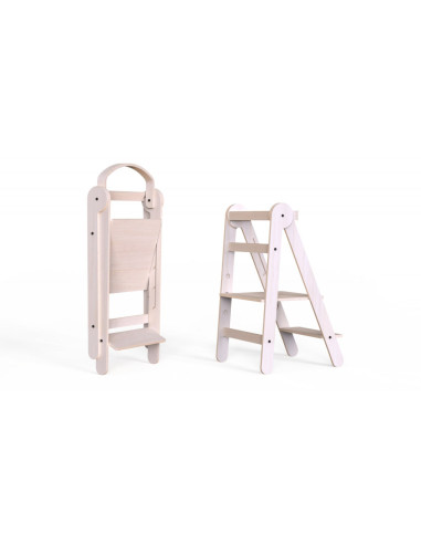 UP-Mtyz_fold,Turn de invatare pliabil MamaToyz Learning Tower din lemn, Natur