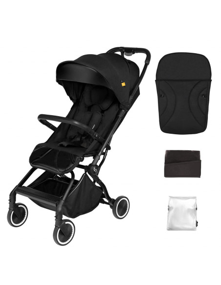 UP-sk_2020051,Carucior sport pliabil Skiddou Espoo+ Onyx, ultracompact pentru calatorii, Negru