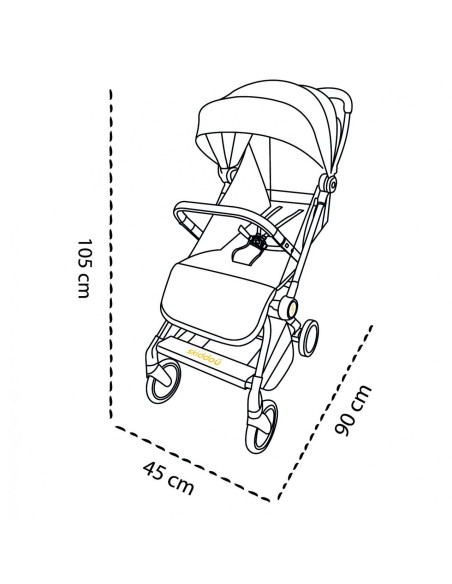 UP-sk_2020051,Carucior sport pliabil Skiddou Espoo+ Onyx, ultracompact pentru calatorii, Negru