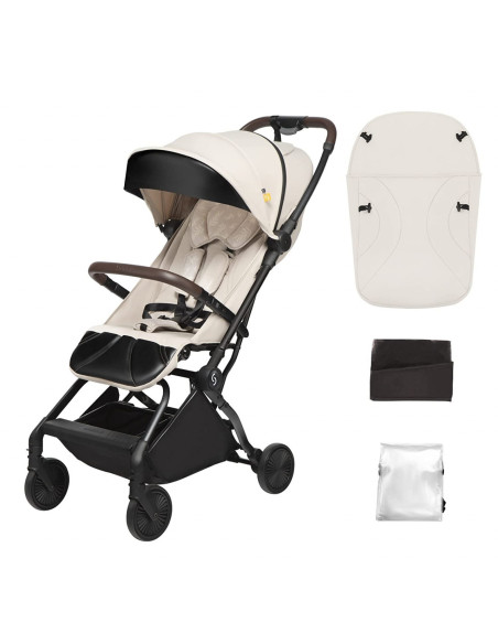 UP-sk_2020055,Carucior sport pliabil Skiddou Espoo+ Vanilla Delight, ultracompact pentru calatorii, Beige - Editie Limitata
