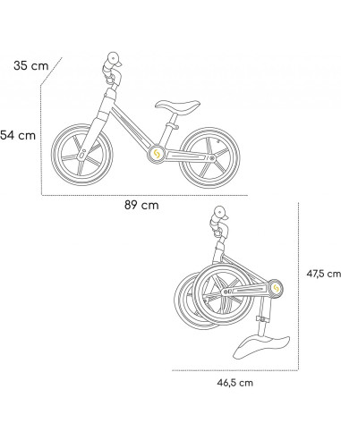 UP-sk_2030052,Bicicleta pliabila fara pedale Skiddou Ronny, Galben