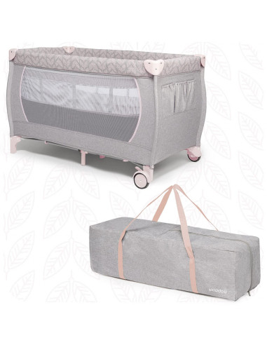 UP-sk_2040023,Patut de calatorie pliabil Skiddou Lunar, 2 nivele, Keep Pink, Roz