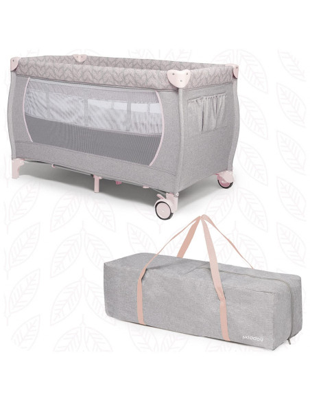 UP-sk_2040023,Patut de calatorie pliabil Skiddou Lunar, 2 nivele, Keep Pink, Roz