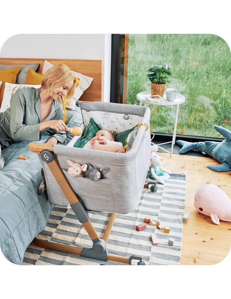 UP-sk_2040012,Patut 3 in 1 co-sleeping Skiddou Natt, Normandic Dream, Gri deschis